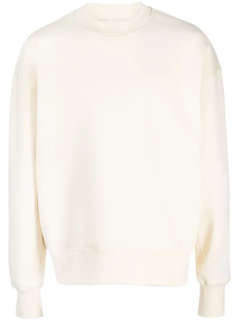 AMI Paris logo-embroidered patch sweatshirt Neutrals H23USW017740