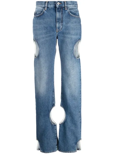 Off-White Meteor hole-detail jeans Blue OWYA058F23DEN0014500