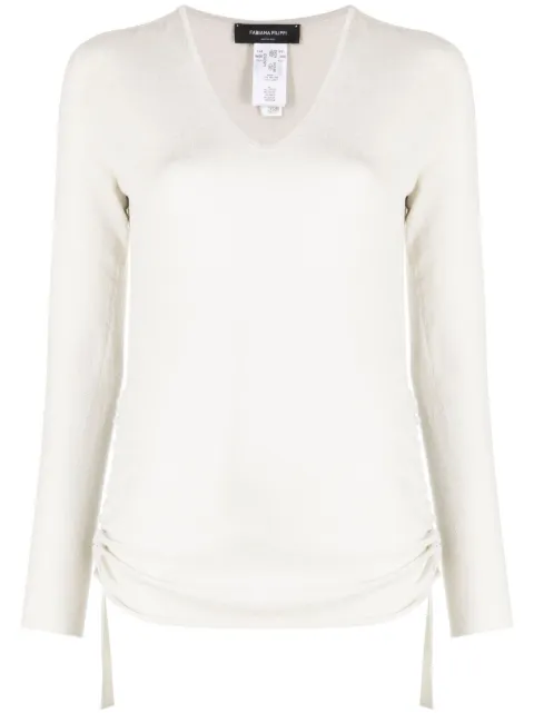 Fabiana Filippi v-neck knitted jumper Neutrals MAD213F0750000H643