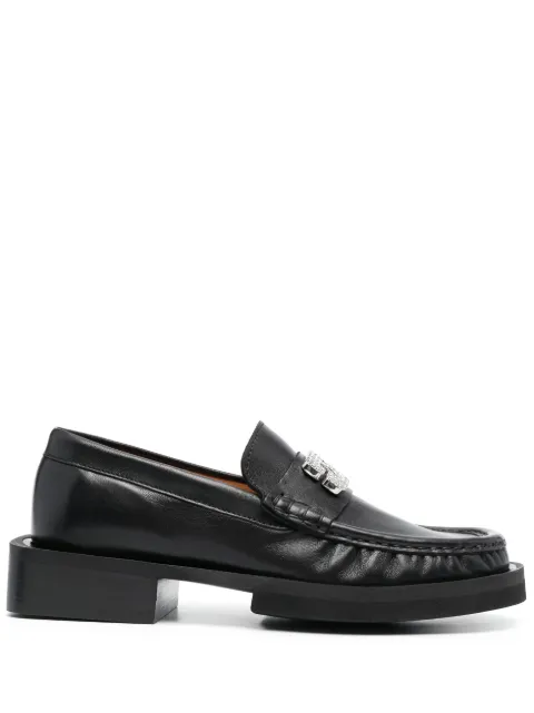 GANNI 30mm logo-plaque loafers Black S2124