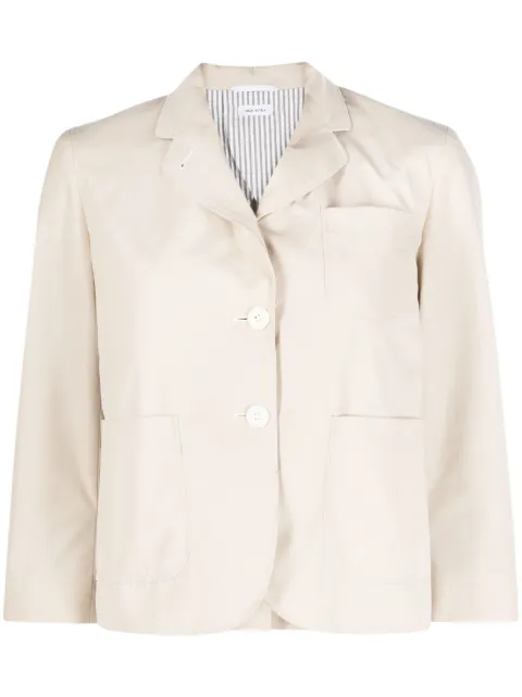 Thom Browne rounded-collar single-breasted blazer Neutrals FBC905H04502
