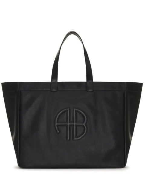 ANINE BING logo-patch tote bag Black A132148005