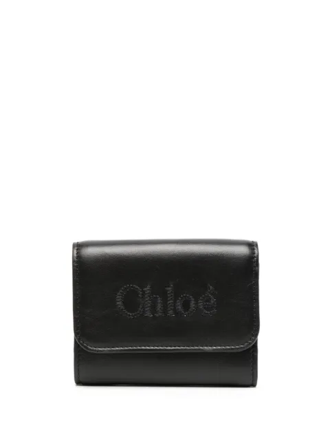Chloé Sense tri-fold leather wallet Black CHC23AP874I10001