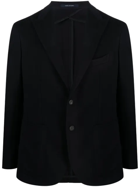 Tagliatore single-breasted virgin wool-blend blazer Blue 1SMC26K350010