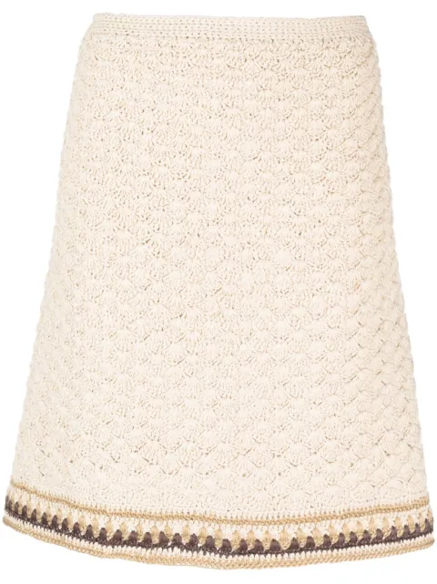 Tory Burch high-waisted knitted skirt Neutrals 145757