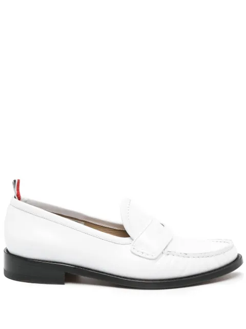 Thom Browne soft spazzolato leather sole pleated Varsity loafers White MFL106AL0043