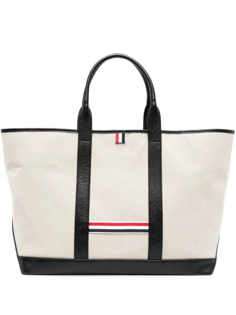 Thom Browne medium RWB-stripe tote bag Neutrals MAG389AF0492