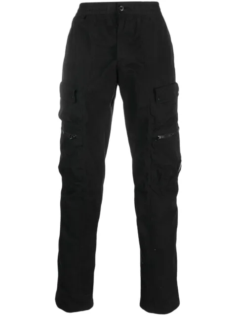 C.P. Company logo-patch cargo pants Black 15CMPA121A006134G999