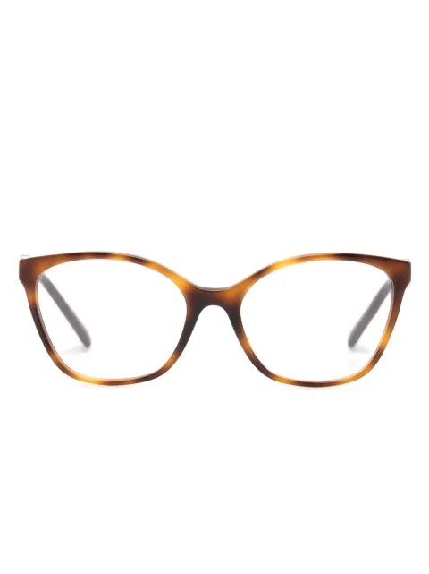 VALENTINO GARAVANI EYEWEAR VLogo-plaque tortoiseshell-effect glasses Brown VA30505011