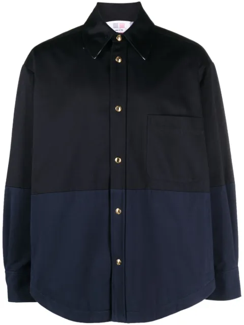 Thom Browne two-tone cotton-gabardine jacket Blue MJO219CF0175
