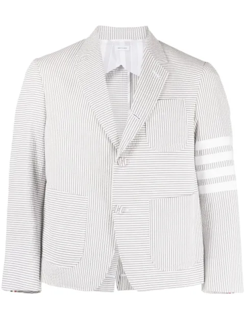 Thom Browne striped single-breasted blazer Grey MJC395F00572