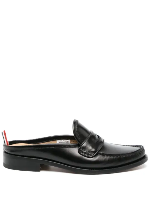 Thom Browne calf leather sole pleated penny loafers Black MFL113AL0063