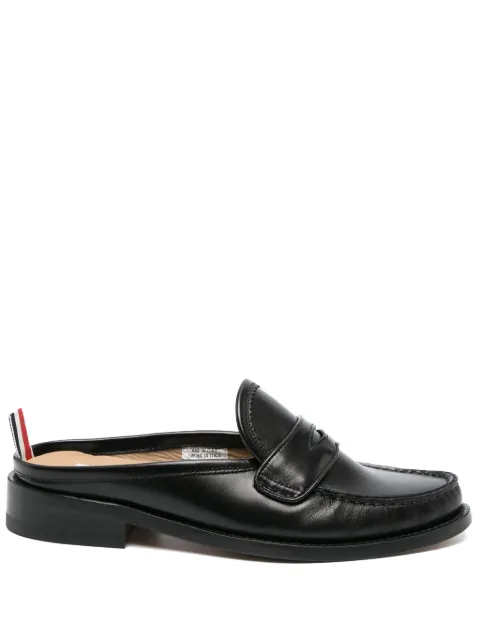 Thom Browne calf flexible leather sole penny loafer mules Black FFF175AL0063
