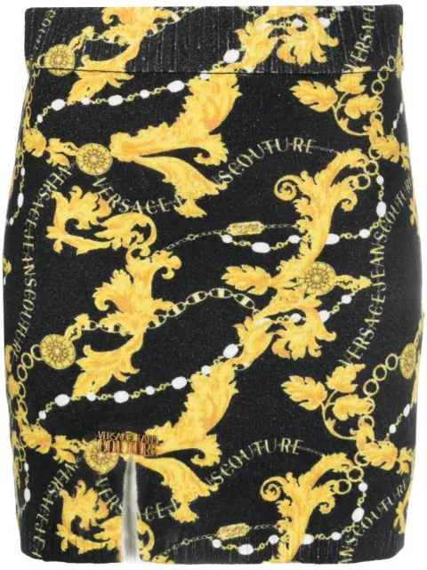 Versace Jeans Couture Chain Couture-print knitted miniskirt Black 75HAEM41CM34N