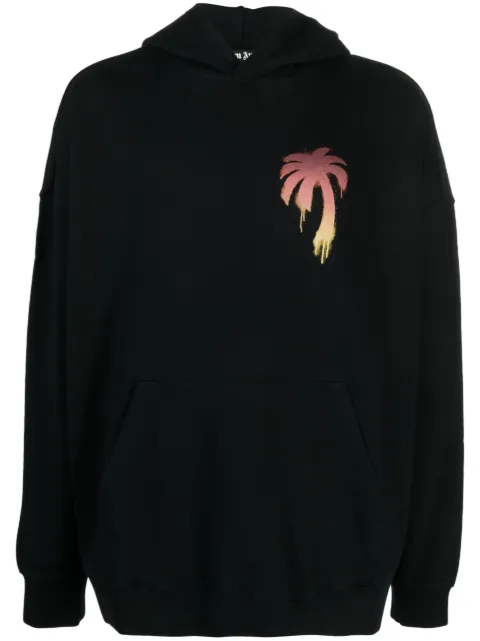 Palm Angels I Love PA-print cotton hoodie Black PMBB126F23FLE002