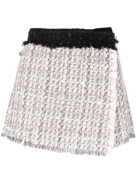 MSGM wrap-front tweed skorts Grey 3541MDB05237621