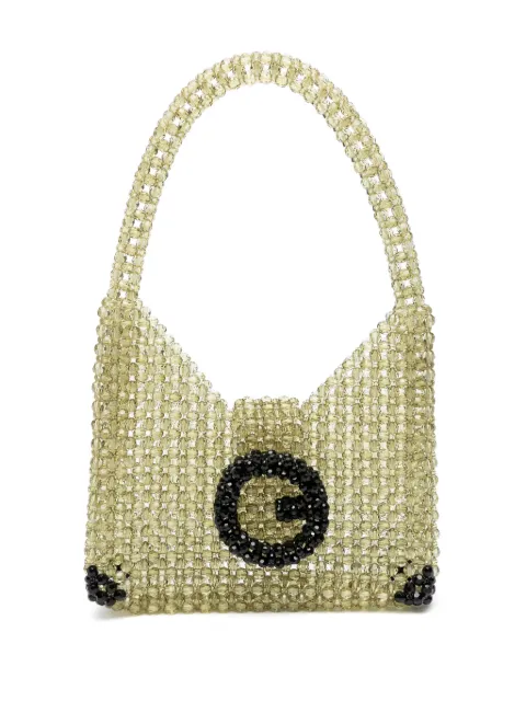 Germanier bead-embellished two-tone shoulder bag Green AW23BG03