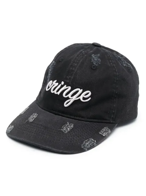 GCDS Cringe embroidered baseball hat Black FW23U530027