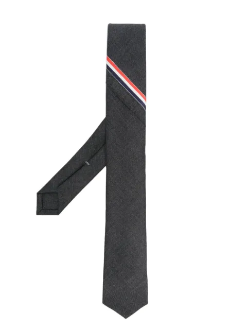 Thom Browne RWB-stripe wool tie Grey MNL021AF0147025