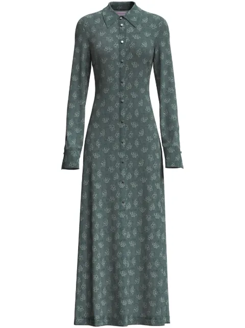 Maccapani Andre monogram-jacquard maxi shirtdress Green 23IM2M0H0704743