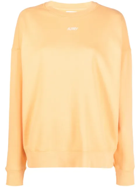Autry logo-print cotton sweatshirt Orange SWBW416O