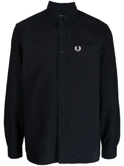 Fred Perry Oxford logo-embroidered cotton shirt Blue M5516