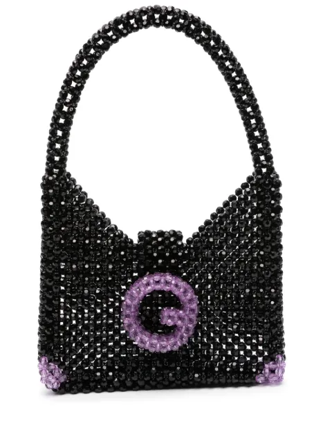 Germanier bead-embellished shoulder bag Black AW23BG03