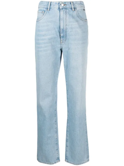 GCDS Choker rhinestone-embellished straight-leg jeans Blue A1OW2900DA0