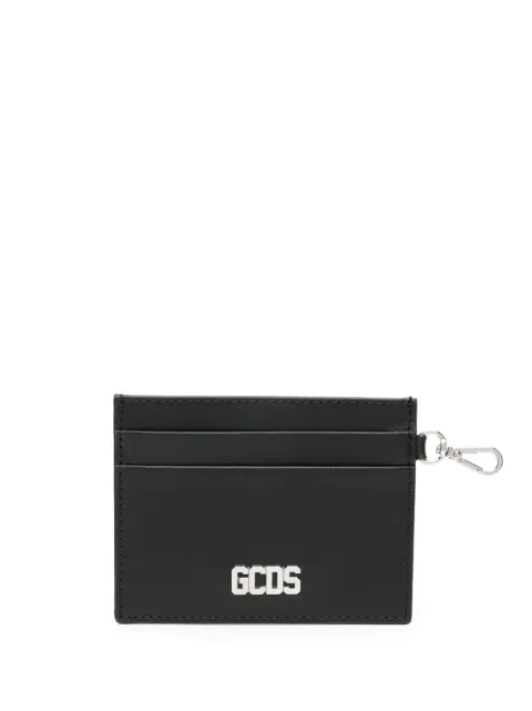 GCDS Comma logo-plaque leather cardholder Black FW23U540390