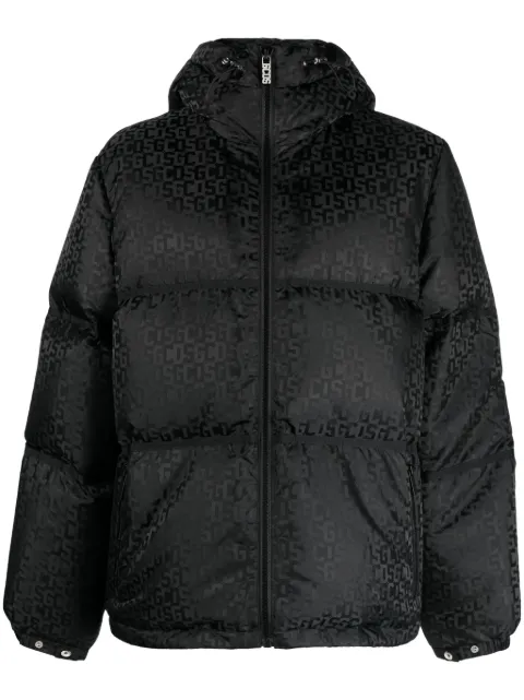 GCDS logo-monogrammed hodded jacket Black FW23M170201