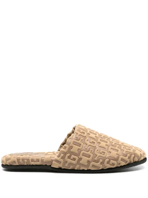 GCDS logo-embossed monogram slippers Brown FW23U800087
