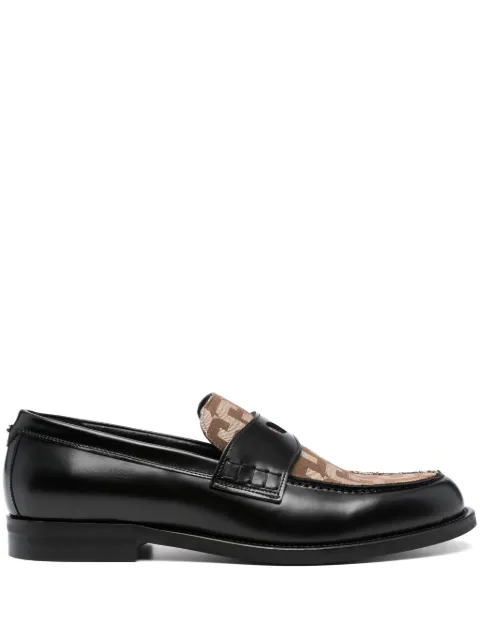 GCDS Wirdo monogram-pattern loafers Black FW23U480083