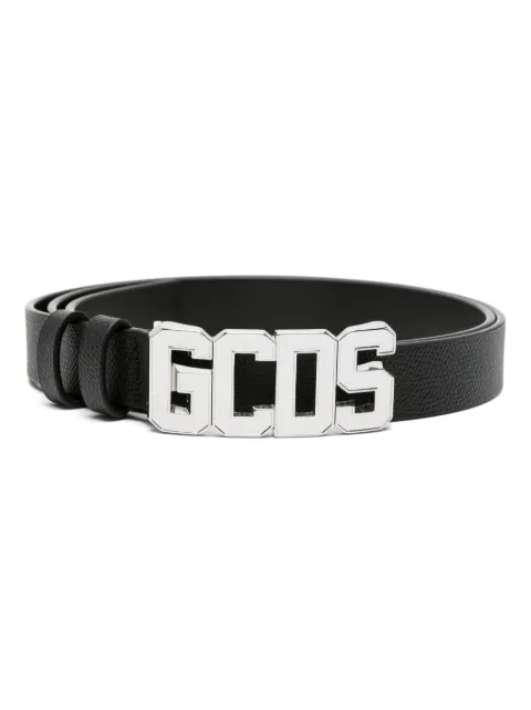 GCDS logo-buckle leather belt Black FW23U510355