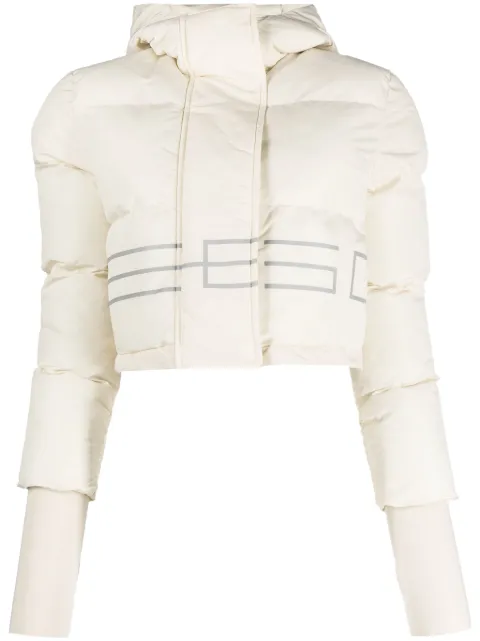 GCDS logo-print padded bomber jacket White FW23W190020