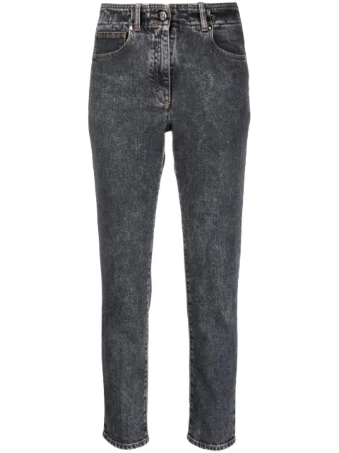 Peserico stonewashed mid-rise skinny jeans Grey P04977L16R04280