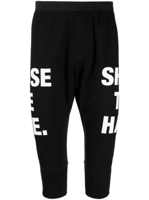 NILøS slogan-print drop-crotch shorts Black 580PAM9