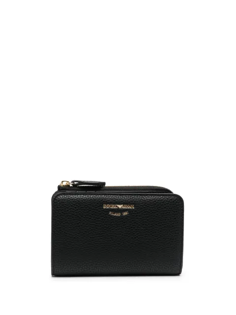 Emporio Armani engraved-logo leather cardholder Black Y3H327YVZ7B