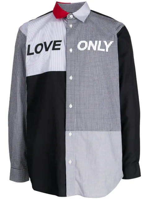 Ports V Love Only patchwork-design shirt Blue VS23LSS1