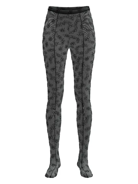 Maccapani The Footed monogram leggings Black 23IM2M063104778