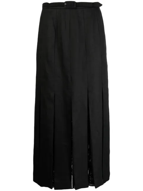 Gabriela Hearst Edith pleated linen skirt Black 4233013LI010