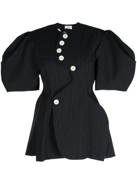 Enföld pinstripe short-sleeve blouse Blue 300GA1300180