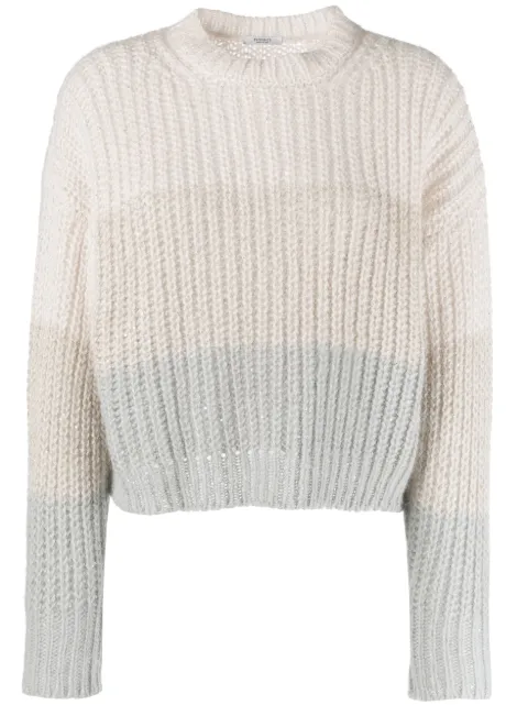 Peserico colourblock alpaca-blend jumper Brown S99043F039087E