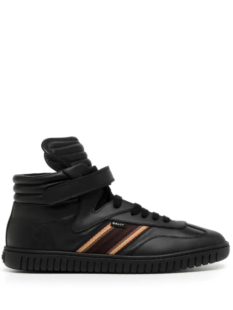 Bally side-stripe leather high-top sneakers Black MSK06GVT005