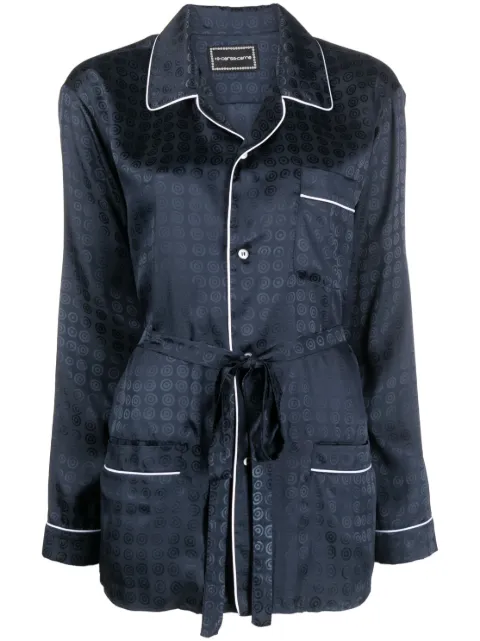 10 CORSO COMO Circle-motif belted-waist shirt Blue 601792TE78760