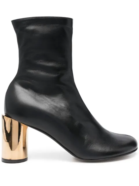 Lanvin 75mm round-toe leather boots Black FWBOSI0BNAMEA23