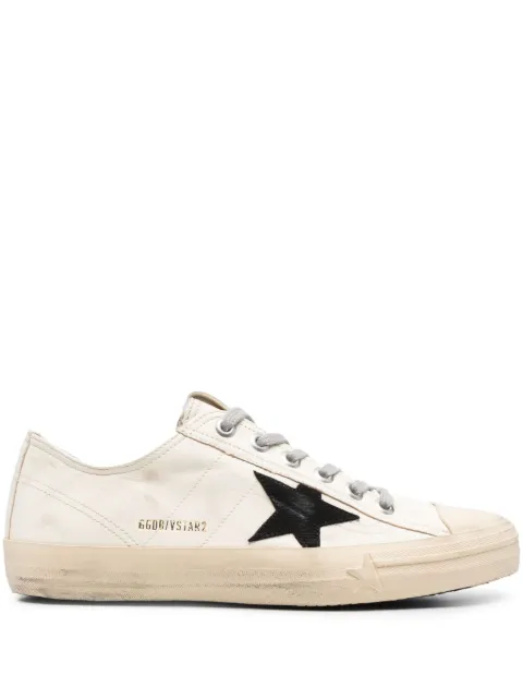 Golden Goose V-Star trainers in nappa leather with black nubuck leather star Neutrals GMF00129F003996