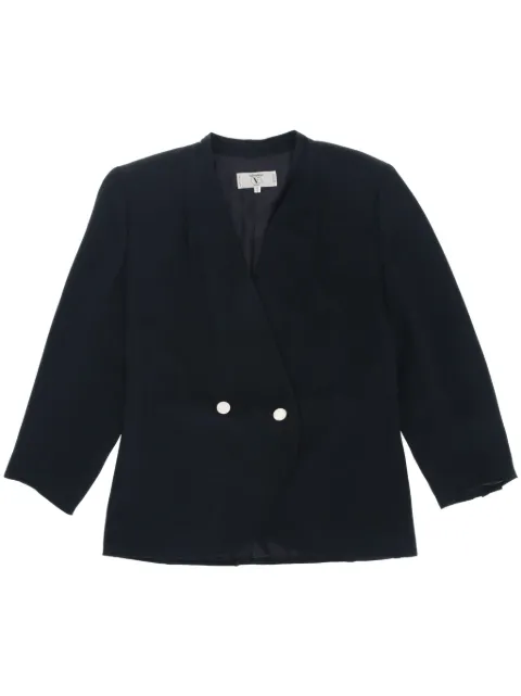 Valentino Garavani Pre-Owned 1980 double-breasted jacket Blue VAL350HSS