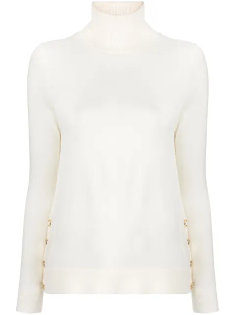 Michael Michael Kors decorative-button merino jumper White MF360NV4VR