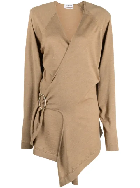 The Attico Hurely wrap minidress Brown 237WCA239KWV001046