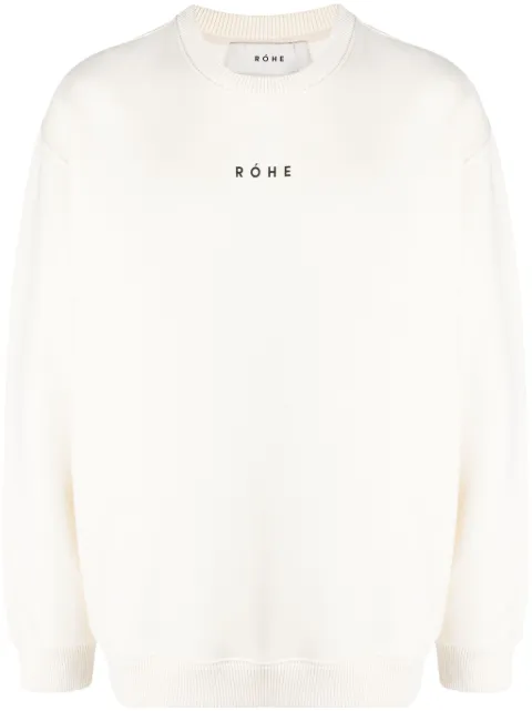 Róhe logo-print long-sleeved sweatshirt Neutrals 30121020